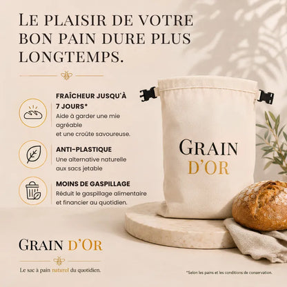 Sac en Cire d’Abeille – Grain d'Or™ | Le Pain Conservé Naturellement, Sans Plastique